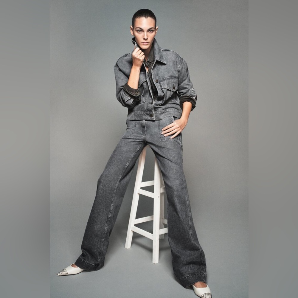 ZARA MID-RISE WORKER JEANS